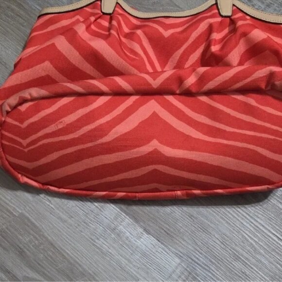 Coach Red and Tan Shoulder Bag with Slouchy Silhouette - Picture 12 of 12